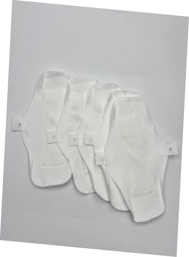 KOMBIUDA فوط صحية قطنية قابلة لإعادة الاستخدام ومقاومة للماء من كومبيودا، مبطنة ببطانة داخلية قابلة للغسل مع زر، مناسبة للسفر والاستخدام اليومي، 7.1 × 5.1 بوصة - Image 5